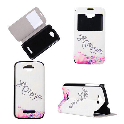 

Lets Run Design PU Leather Flip Cover Wallet Card Holder Case for Alcatel One Touch Pop C7