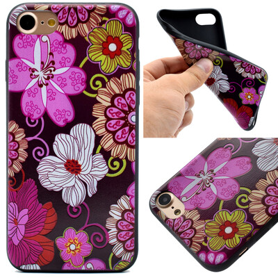 

Color flowers Pattern Soft Thin TPU Rubber Silicone Gel Case Cover for IPHONE 7 Plus