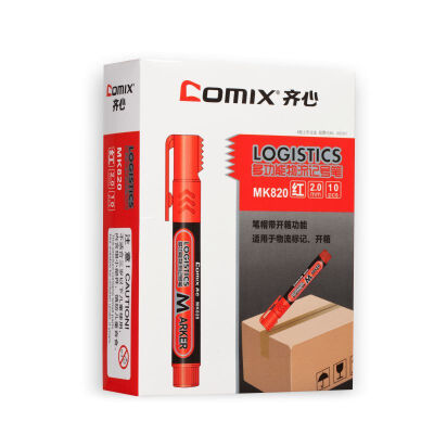 

Qiqi COMIX MK820 multi-functional logistics marker pen big head logistics pen 20mm red 10 loaded