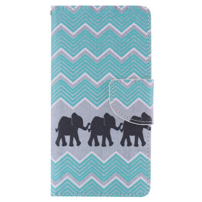 

Elephant Design PU Leather Flip Cover Wallet Card Holder Case for SONY M5