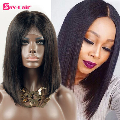 

Short Bob Wig Lace Front Human Hair Wigs For Black Women 130% Density Virgin Glueless Lace Wig With Baby Hair Straight Zax Hair