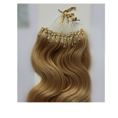 

18"20"22"24" 100% Brazilian Virgin Hair Natural Blonde Body Wave Micro Bead Loop Ring Hair Extension