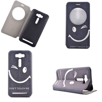 

Naughty Smile Design PU Leather Flip Cover Wallet Card Holder Case for Asus Zenfone 2 Laser ZE500KL