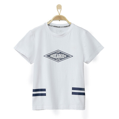 

Jimmy Bear JMBEAR T - Shirt Men 's Tongling Round Fashion Simple Print T - Shirt 882511110 White 150