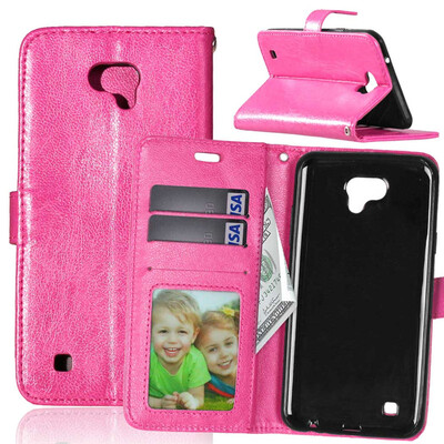 

Rose red Style Classic Flip Cover with Stand Function and Credit Card Slot for LG X Cam K580Y