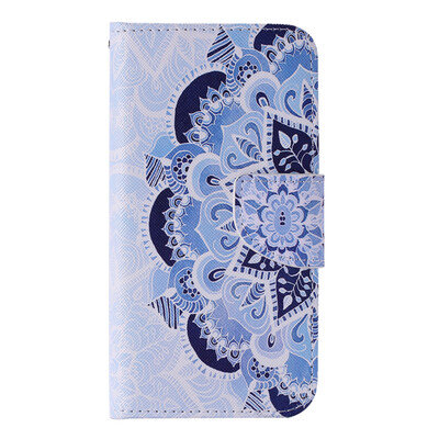 

Blue Flower Design Кожа PU откидной крышки Кошелек Карты Держатель чехол для SAMSUNG S7EDGE