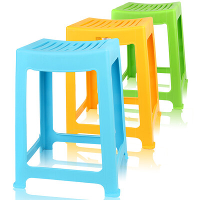 

Camellia stool plastic chair thickening stripes 35cm high school square stool 0848