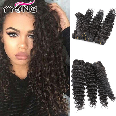 

8A Unprocessed Virgin Brazilian Hair 4 Bundles Deep Wave YYONG Hair Brazilian Deep Wave 4 Bundles Hair Extensions Free Shipping