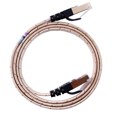

AMPCOM (AMCOM) AMCAT7GD0850 семь типов 10G плоский кабель CAT7 сетевая перемычка позолоченная экранированная бескислородная медная компьютерная сеть кабельный кабель шампанское золото 5 метров