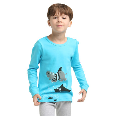 

VIV & LUL Children's underwear sets Men's cotton autumn and winter underwear sets DV418321 Lake Blue 150cm