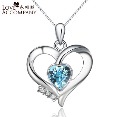 

Forever with hyun move my heart s925 silver necklace female necklace female pendant lake blue