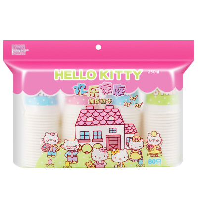 

[Jingdong supermarket] Yi Jie Hello Kitty cup thickened one-time paper cups 250ML80 only installed Y-9560