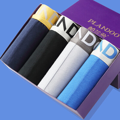

Palan Duo Men&39s underwear men&39s flat pants men&39s solid color in the waist stretch comb cotton U convex shorts P032 fashion gift box 4 mix color L 17095