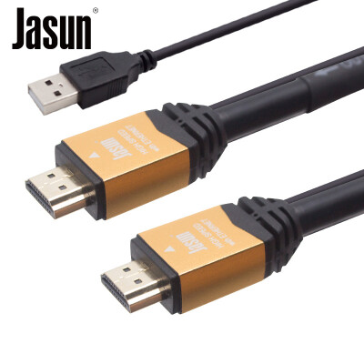 

Jason JASUN HDMI digital high-definition line 40 meters HDMI engineering line digital signal amplification chip USB power supply projection TV monitor line support 3D 1080P JS-121