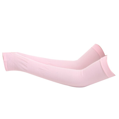 

Feilai Shi FEIRSH early spring ice silk sunscreen gloves men and women long section outdoor driving gloves sleeves cool breathable thin sets of sleeves FJ05 pink