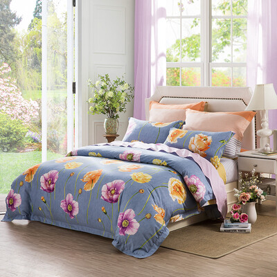 

LUOLAI LOLI Home Textiles 224 Khaki Cotton Four-piece Cotton Bedding Bed Linen Cover Bed Cover Cover WED5055 Happy Song 220 250