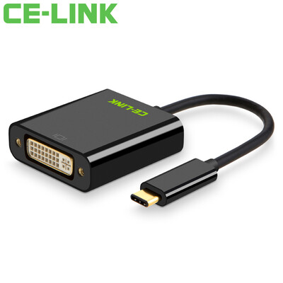 

CE-LINK 1666 адаптер Type-C для DVI USB3.1 USB-C к разъему конвертера DVI Apple MacBook Connect HD TV Projector Black