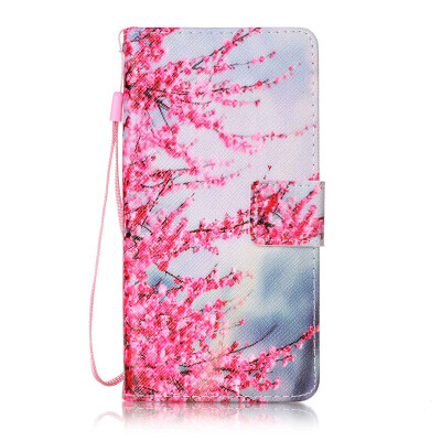 

Plum Blossom Design PU Leather Flip Cover Wallet Card Holder Case for LG K8