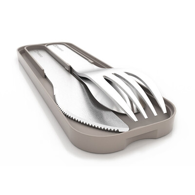 

Monbento stainless steel portable tableware knife&fork spoon three - piece set MBPOCKET gray 1007 01 010