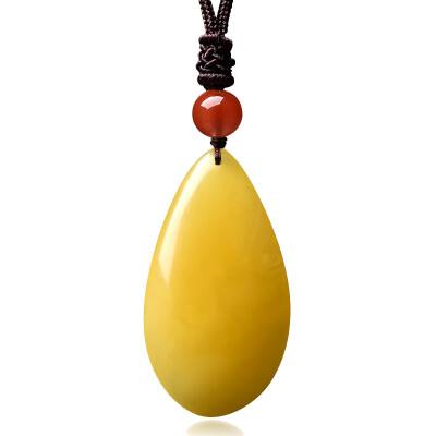 

Ouji Niu amber beeswax water droplets pendant 18K gold beaded pendant men&women pendants certificate Z00634