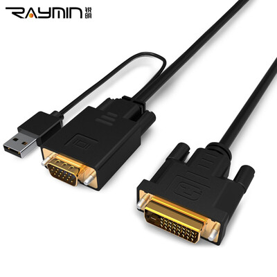 

Руи Мин RA257BK-0150 VGA для преобразования DVI линии трансфицировали VGA DVI (24 + 1) с монитором чип-кабель 1,5 м черный патч-корд