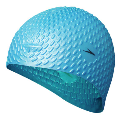 

Speedo Silicone Swim Cap Men&Women Adult Bubble Long Hair Comfort Waterproof Ear Ear Swimming Swimming Cap 8-709290309 Blue