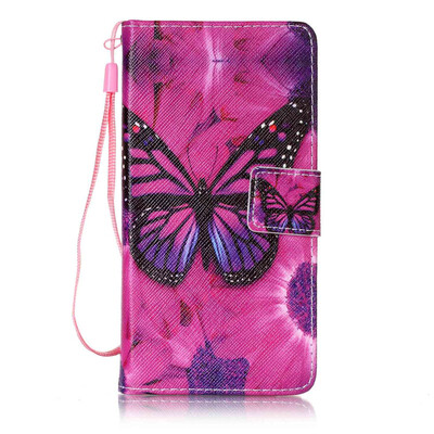 

Black Butterfly Design PU Leather Flip Cover Wallet Card Holder Case for Sony Xperia X