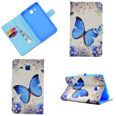 

Flower butterfly Style Classic Flip Cover with Stand Function and Credit Card Slot for Samsung Galaxy Tab A 7.0 T280
