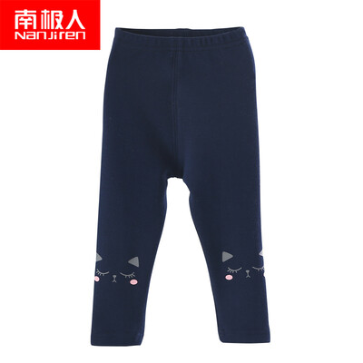 

Antarctic Nanjiren Girls Leggings New Fashion Print Casual Children Pants Dark Blue 130