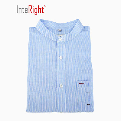 

Interiors Men & Casual Men Ladies Long Sleeve Shirt Shallow Blue Vertical Strip L Code