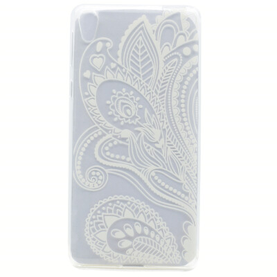 

Half flower Pattern Soft Thin TPU Rubber Silicone Gel Case Cover for Sony Xperia E5