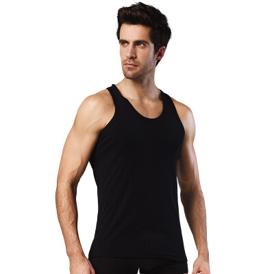 

Heng Yuanxiang ZC-303 Men&39s Vest Cotton Black Men&39s tight-fitting short-sleeved sweater sweater sports hurdles underwear Men&39s Slim-type elastic primer shirt 17095 L