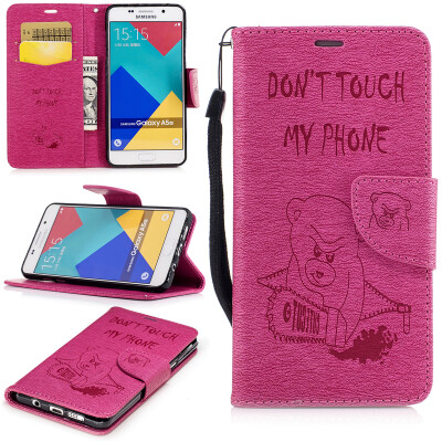 

Rose Bear Style Embossing Classic Flip Cover with Stand Function and Credit Card Slot for SAMSUNG Galaxy A5 2016/A510