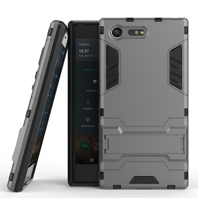 

Серый Slim Robot Armor Kickstand Ударопрочный жесткий корпус из прочной резины для SONY Xperia X Compact