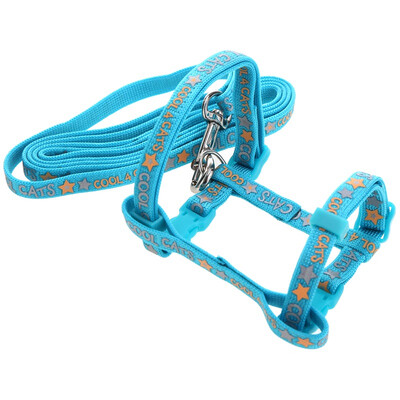 

Elegance Cat Chest Strap Traction Stroke Stroll Cat Rope Cat Cat Cat Collar Pet Supplies Chest Back Stellar Pattern Blue