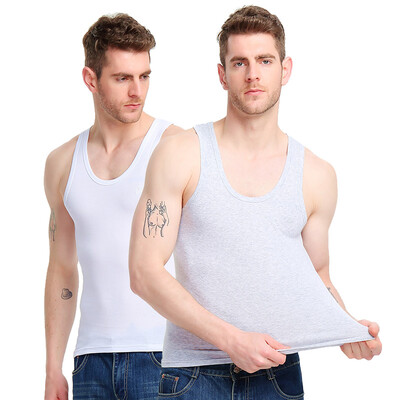 

Bosideng Men&39s Vest 2-Packed Men&39s Sports Cotton Vest Stretch Slim Sleeveless Men&39s Underwear White Gray