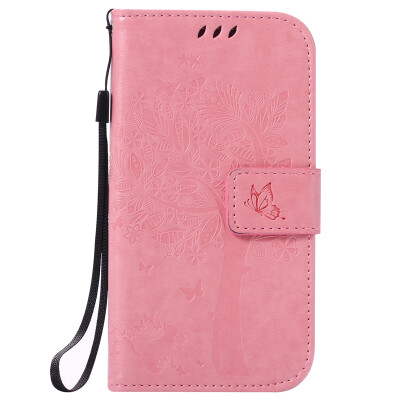 

Pink Tree Design PU Leather Flip Cover Wallet Card Holder Case for SAMSUNG S6EDGE PLUS