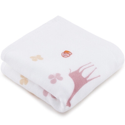 

Sanli cotton cartoon gauze AB face towel children towel warm color system