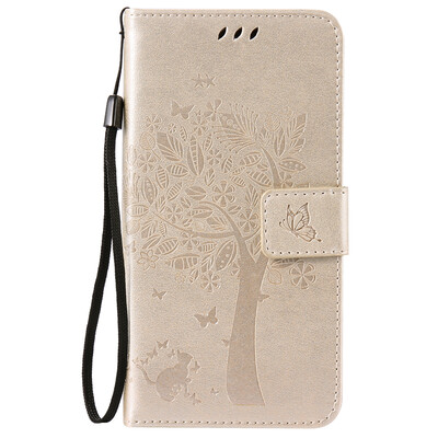 

Gold Tree Design Кожа PU флип крышки Кошелек Карты Держатель чехол для LG K8