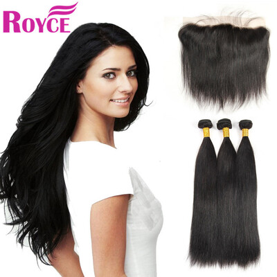 

Mink Malaysian Virgin Hair Straight 3Bundles with 134 frontal closure Silky Straight Human Hair 134 Lace Frontal with Bundles