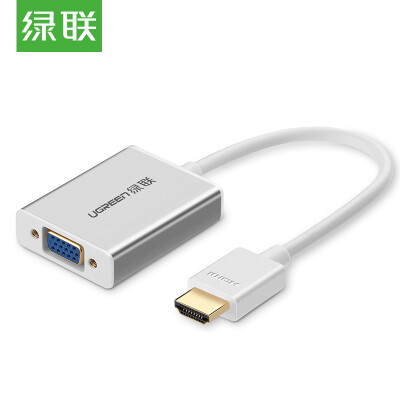 

Зеленый сустав (UGREEN) HDMI кабель адаптера VGA оголовье аудио порт HD видео конвертер ноутбук просо адаптер кабельного телевидение проектор Белого 40212