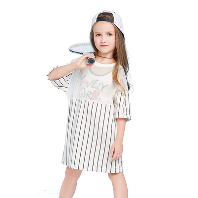 

Balabarra BALABALA female middle boy short sleeve suit summer big child two-piece half-sleeved female 28112170166 white black tone 140