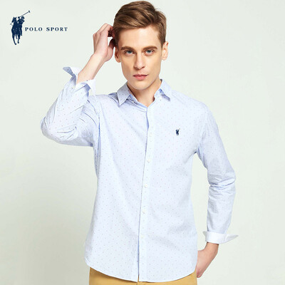 

POLO SPORT рубашка Slim тип мода прилив мужской длинный рукав рубашка грунтовки 71LA15504 синий XL