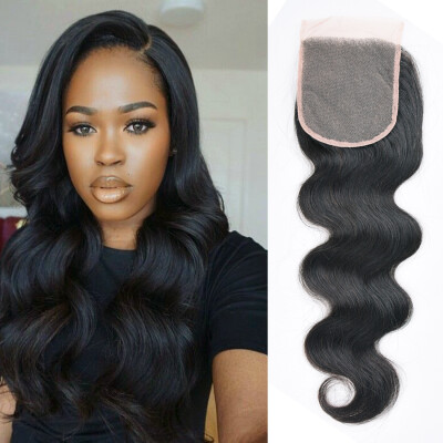 

Cy May Hair Brazilian Lace Closure Body Wave 4x4 Free Part Natural Black Color TOP Brazilian Virgin Human Hair Closures Piece