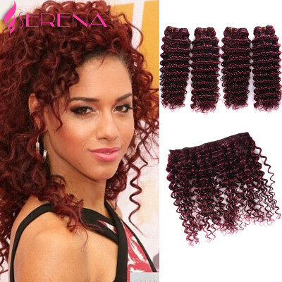 

Burgundy Deep Wave Brazilian Hair Ombre Deep Weave Virgin Hair Cheap Wet And Wavy Human Hair 99j Deep Pineapple Wave 4pcs