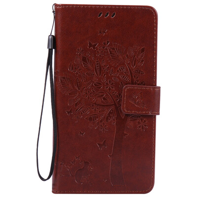 

Brown Tree Design PU Leather Flip Cover Wallet Card Holder Case for HUAWEI MATE 8
