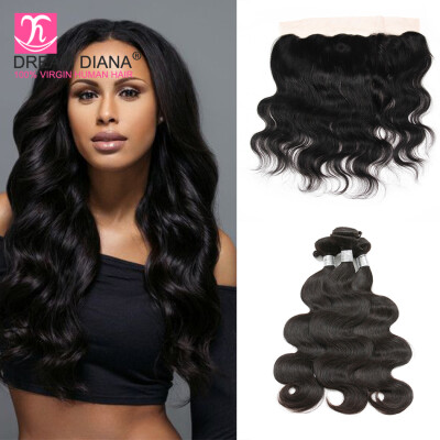 

Brazilian Virgin Hair Body Wave With Closure 13x4 Lace Frontal Closure With Bundles 3 pcs Human Hair Bundles With Frontal Closure
