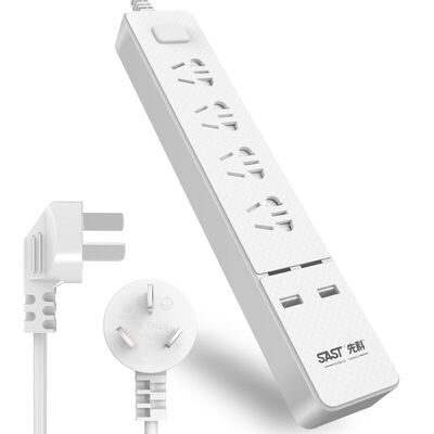 

SAST C838 plug-in power outlet plug-in board 2 m four-hole intelligent 2USB interface with switch pearl white