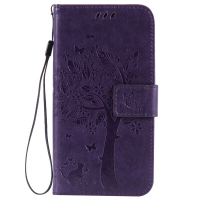 

Purple Tree Design PU Leather Flip Cover Wallet Card Holder Case for HUAWEI Y625