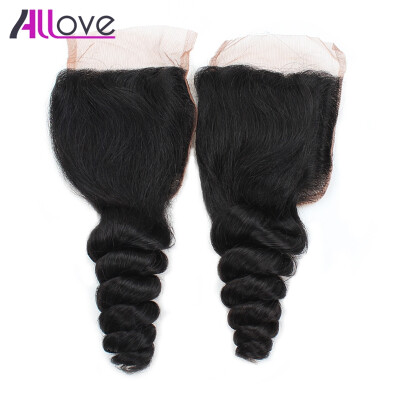 

7A Brazilian Loose Wave Lace Closure 4x4 Free Part Lace Closure Good Quality Brazilian Virgin Hair Loose Wave Closure Can Be Dyed